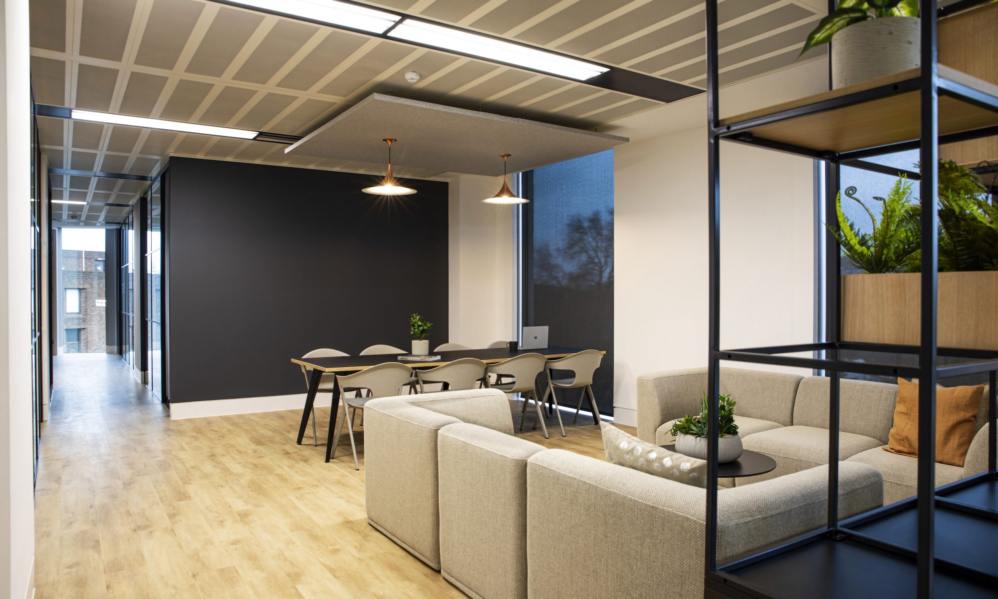 Seating area and corridor Espressa on the floor