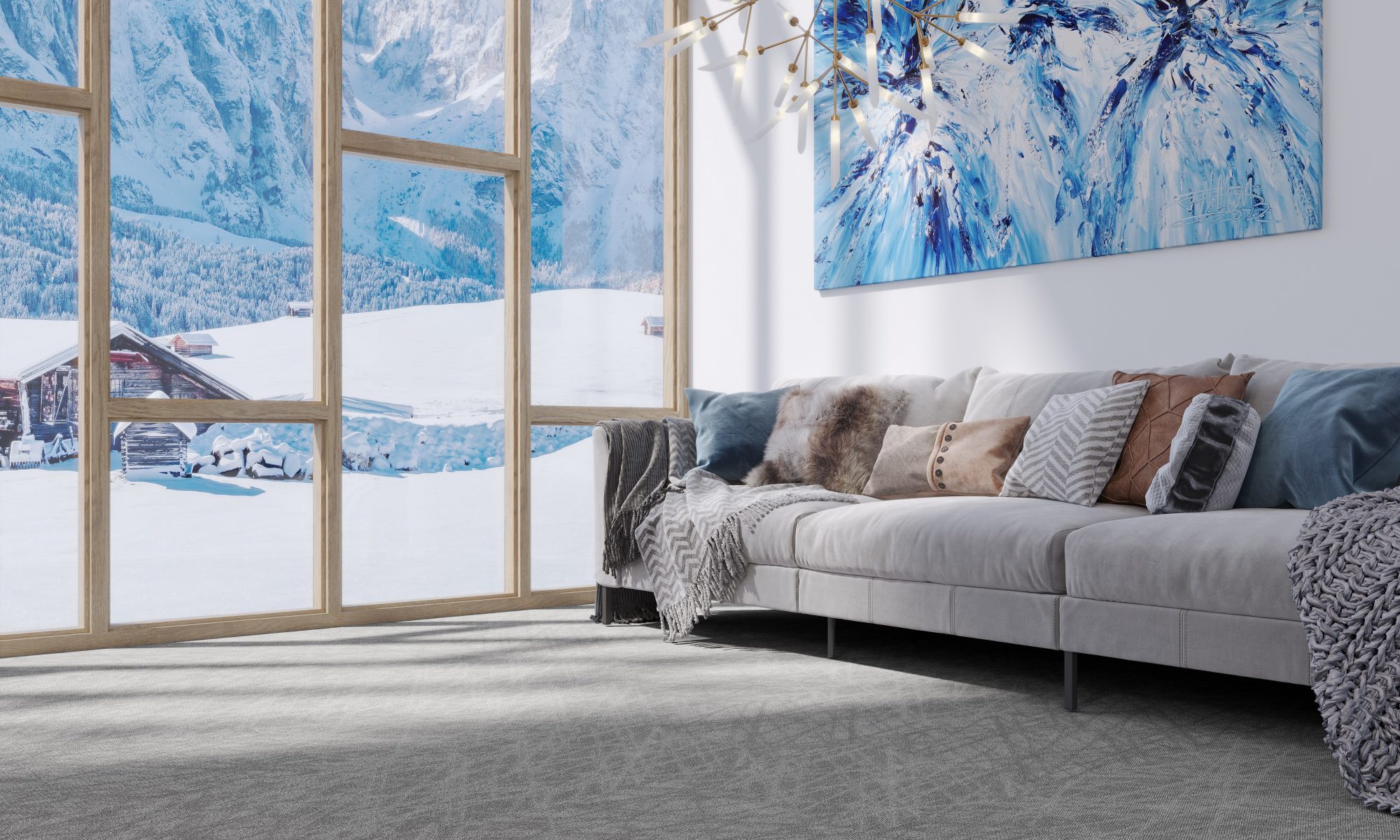 Fractured Ice Carpet Tile in alpine setting